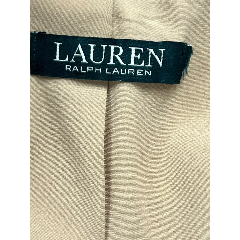 Lauren Ralph Lauren Plaid Single-Button Beige Blazer - Picture 7 of 10
